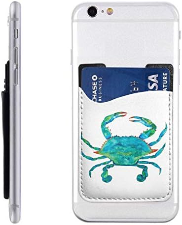 מחזיק כרטיסי טלפון של ציורי סרטן כחולים בגב הטלפון, על זיהוי כרטיס אשראי לכיס תואם כיס, כל הסמארטפונים