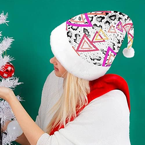 נחש משולש חג המולד כובע סנטה קלאוס כובעי קצר קטיפה עם לבן חפתים לגברים נשים חג המולד חג מסיבת קישוטים