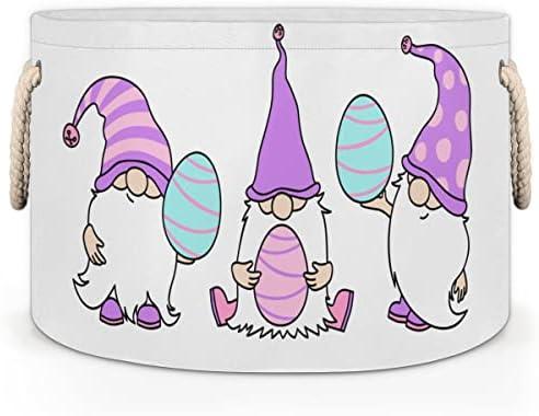 גמדי פסחא שמחים עם ביצים סלים עגולים גדולים לאחסון סלי כביסה עם ידיות סל אחסון שמיכה למדפי אמבטיה פחים לארגון ילדת גמילה