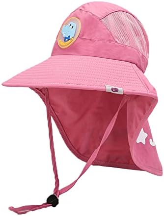 ילדים כובע שמש UPF 50+ נושם כובעי חוף רחבים בקיץ עם דש צוואר כובעי דייג חיצוניים