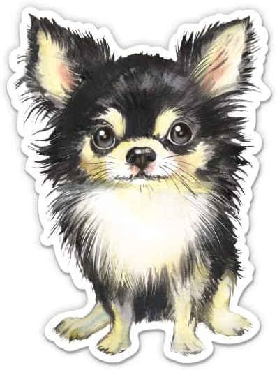 Chihuahua כלבלב מדבקת יפה - מדבקת מחשב נייד 3 אינץ ' - ויניל אטום למים לרכב, טלפון, בקבוק מים - מדבקות כלבים חמודות