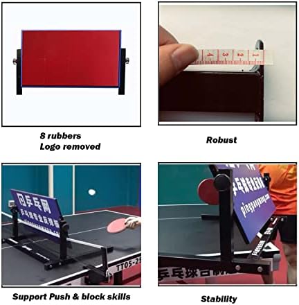 ריבאונדר ריבאונד טניס שולחן עבודה נייד עם 8 גומי אדום, שיפר את הדור השני של פינגפונג חוזר ציוד אימונים עצמי,