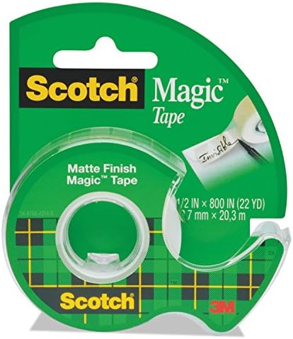 Scotch 119 קלטת קסם במתקן כף יד, 1/2 אינץ 'x 800 אינץ', ליבה 1 אינץ ', ברור