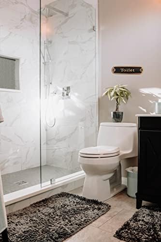 שלט אמבטיה יוניסקס בגודל 5 אינץ '- עיצוב שלט שירותים, משרד או עסקים, שלט שירותים, מדבקות אמבטיה, שלט דלת אמבטיה פליז.