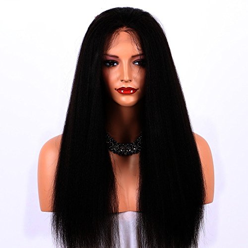 מול תחרה פאות שיער טבעי לנשים שחורות קינקי ישר הודי שיער בתולה רמי שיער טבעי פאה שחור משחור 22 סנטימטרים