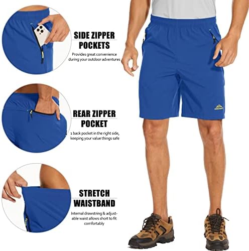 מכנסיים קצרים של Magcomsen גברים מהיר יבש ריצה אתלטית ריצה קצרה עם כיסי רוכסן לחדר כושר, אימון, טיולים רגליים