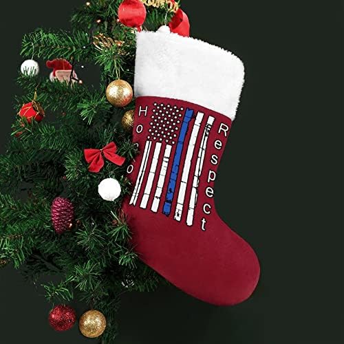 דגל כחול דק דגל אמריקאי גרב גרביים תלויים מדפיסים קישוטי אח עץ חג המולד