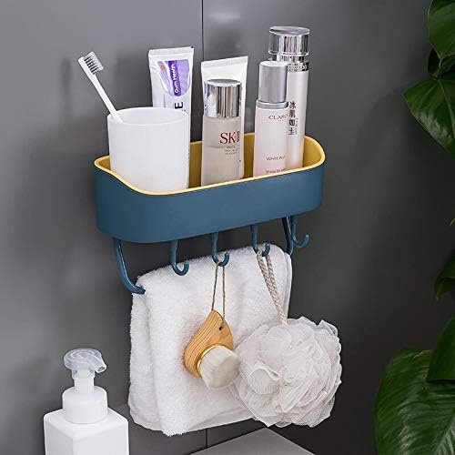 LiteLife ללא קידוח מקלחת קאדי עם דבק דבק עצמי וקרס אחסון סלסל מדף אמבטיה מדף אמבטיה מתלה קיר רכוב לחדר אמבטיה