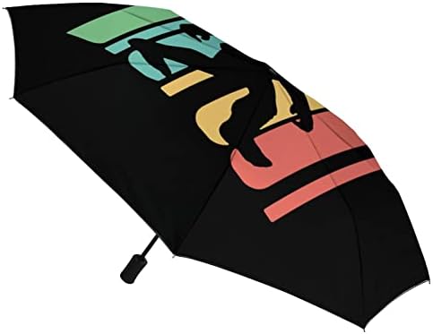 רטרו ביגפוט צללית 3 קפלים מטריית נסיעות נגד אולטרה סגול מטריות אטומות לרוח מטרייה פתוחה אוטומטית אופנתית