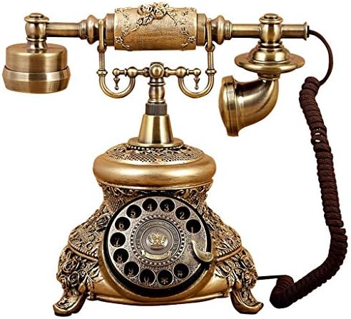טלפון עתיק וולנוטה ， חיקוי שרף נחושת סגנון וינטג 'רטרו רטרו רטרו מיושן חיוג רוטרי ביתי וטלפון משרדי