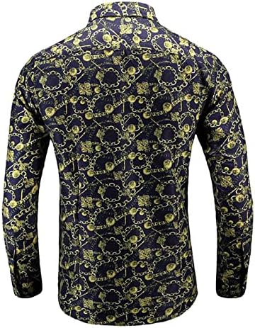 גברים חולצות הוואי אופנה בסגנון קוריאני סגנון ארוך שרוול ארוך כפתור כפתור כפתור חולצת דש פלוס חולצה בגודל