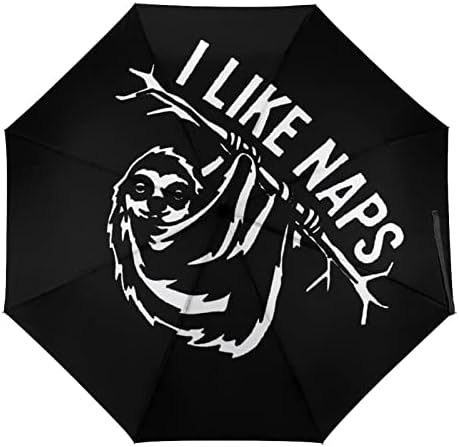 אני אוהב תנומות עצלן קומפקטי מטרייה מתקפלת אוטומטית ארנק נסיעות עמיד לרוח מטריות לגברים נשים