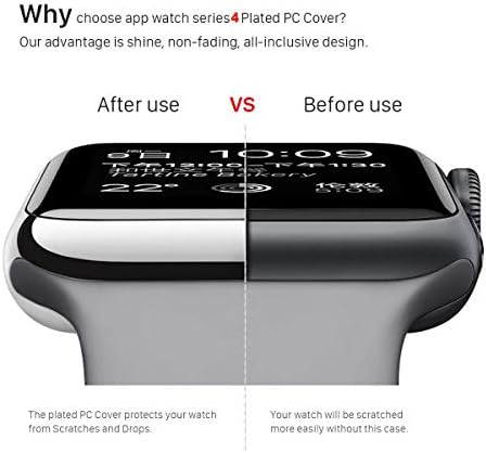 Leotop תואם למארז שעון Apple 44 ממ 40 ממ, סופר דק מגן מפגשים מצופה מחשב מכסה מבריק כיסוי קל משקל קליל סליז