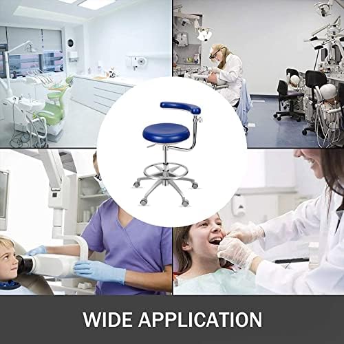 כיסא רופא שיניים לרפואת שיניים רפואית עם מנוחת כף רגל ומשענת סיבוב של 360 מעלות, כיסא רופא מתכוונן של עוזר שיניים עור PU מעור