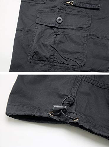 מכנסי קאפרי של Tacvasen גברים עם 7 כיסים מכנסיים קצרים