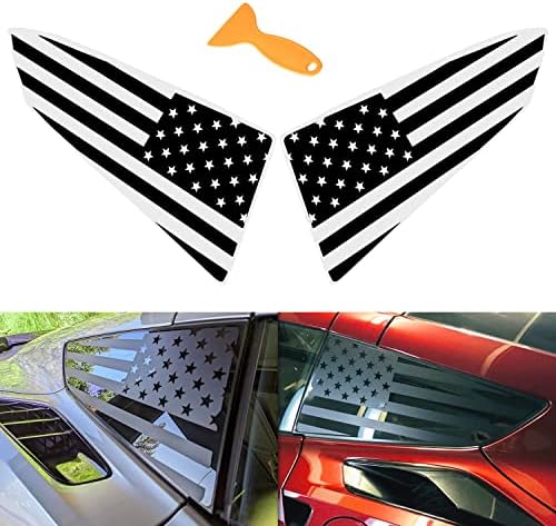 USVEHJ שני הצדדים של חלון הדגל האמריקני מתאים ל- C7 Corvette 2014-2019