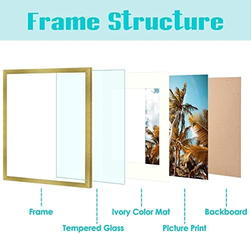 Frametory, מסגרת תמונה 16x20 עם מחצלת עבור 11x14 תמונה - דפוס רחב זכוכית בהגדרה גבוהה - חומרת הרכבה של קיר שהותקנה