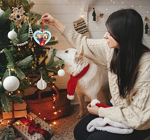 חיות מחמד תמונה מסגרת כלב זיכרון חג המולד קישוטי 2022, חיות מחמד זיכרון קישוטי חג המולד עץ כלב זיכרון מתנות אהדה