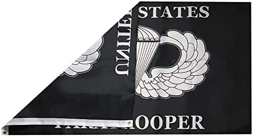 רוחות סחר ארצות הברית צנחן צנחן שחור לבן 3x5 3'x5 'איכות פרמיום כבד דהייה דהייה עמידה בפוליאסטר דגל דגל גרומטים F1891