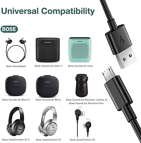 5ft USB Micro Bose Soundlink צבע, צבע II 2 כבל טעינה כבל טעינה עבור Bose Soundlink orvolve+ II, Soundlink Micro II, Mini