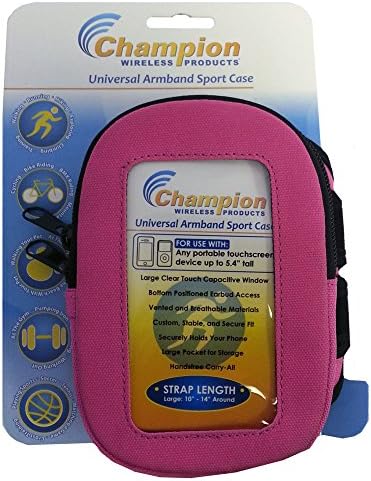 Champion Products Products Attment Armcreen Case למכשירים עד 5.4 אינץ ' - אריזה קמעונאית - ורוד