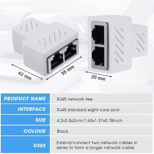 Vizgiz 2 Pack RJ45 Splitter 1 עד 2 יציאה בו זמנית פועל מחבר Ethernet מחבר LAN כבל LAN תקע דרכים כפול מתאם שקע רכזת לרשת