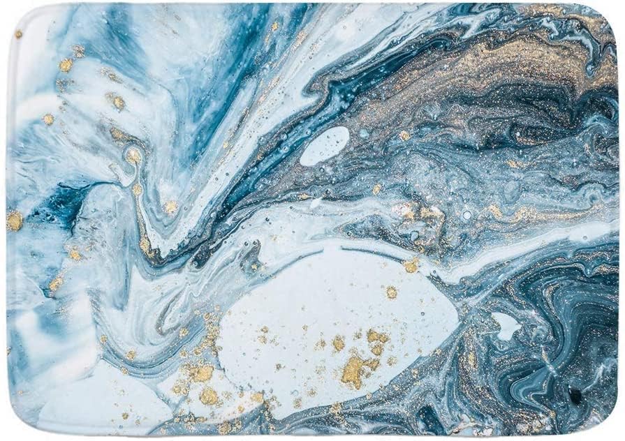 מופשט כחול מערבולות שיש אדוות אוקיינוס טבעי יוקרה זהב טורקיז אגת אמנות, החלקה מקלחת מחצלת סופר מפנק רצפת שטיח מחצלות