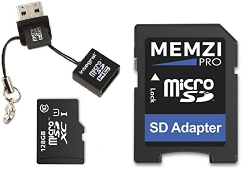 כרטיס זיכרון מיקרו 128 ג ' יגה-בייט 10 80 מגה-בייט / שניות עם מתאם זיכרון מיקרו קורא עבור טלפונים סלולריים