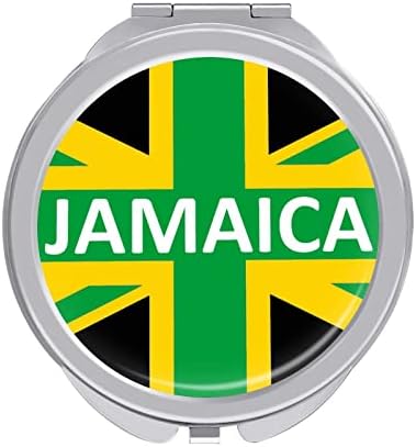 ג ' מייקה ממלכת דגל קומפקטי מראה עגול איפור מתכת כיס מראה נייד מתקפל דו צדדי עם 2 פעמים 1