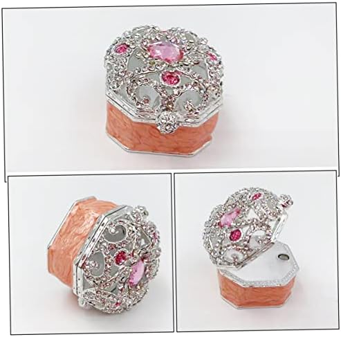 ABAODAM 4 PCS תיבה מתומנת תכשיטים מתומנים מלאכת תכשיטים סגסוגת ורודה