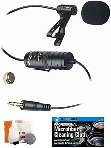 מיקרופון לוואליאר חיצוני עם כבל אודיו 20 ' וצרור אביזרים למצלמה דיגיטלית של קנון אוס 7 ד