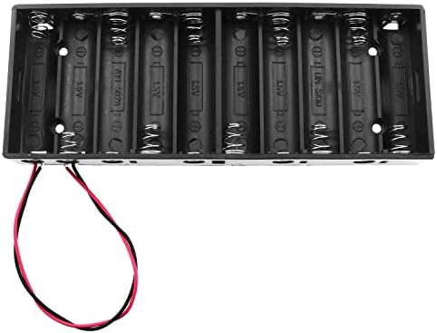 סדרת צרור מחזיק סוללות יוצאת דופן 15 וולט 10 אא עם חוט אדום ושחור קפיצים גמישים חזקים קשר רתמות מובנות מארז סוללות