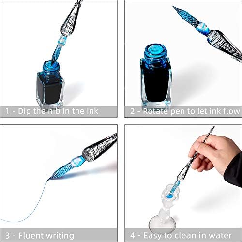 זכוכית לטבול עט עם לטבול עט כביסה מחזיק