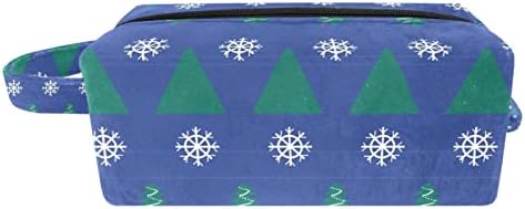 מתנות tbouobt לגברים לנשים שקיות איפור שקיות מטלה שקיות קוסמטיקה קטנות, פתית שלג עץ חג המולד כחול