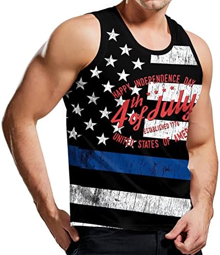 Dimplier לגברים 4 ביולי יולי אמריקאים גופיות דגל גופיות דחיסה חולצות טייז ללא שרוולים אימון טנקי חופשה אתלטים בהוואי