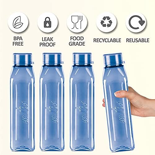 מילטון פריים 1000 בקבוק מים לחיות מחמד, סט של 5, 1 ליטר כל אחד, כחול