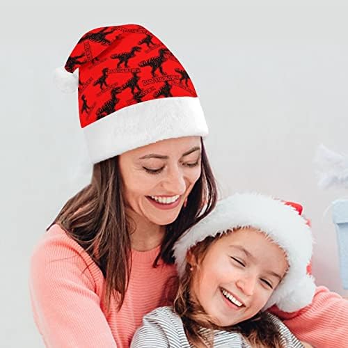 נודקיו דאדיסאורוס רקס חג המולד כובעי סנטה כובע עבור חג המולד חג משפחה מודפס