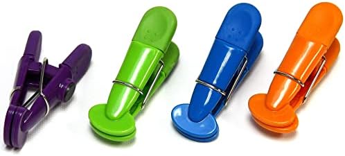 שף קרפט בחר פלסטיק מגנטי תזכיר קליפ סט, 7 אינץ 4 חתיכה, סגול / כתום / ירוק / כחול