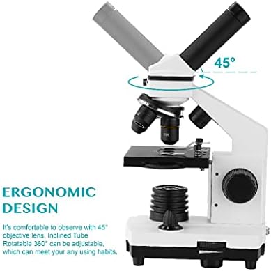 64-640 מיקרוסקופ ביולוגי מקצועי למעלה / למטה מיקרוסקופ חד-עיני לסטודנטים חינוך ילדים עם שקופיות