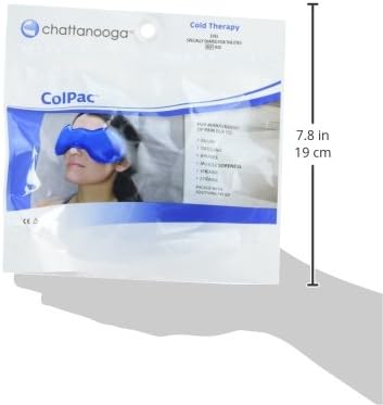 Chattanooga Colpac שימוש חוזר בג'ל אריזת קרח טיפול קר לעין, מצח, צוואר לכאבים, נפיחות, חבורות, דלקת, חום - כחול 8.5 x 3.75