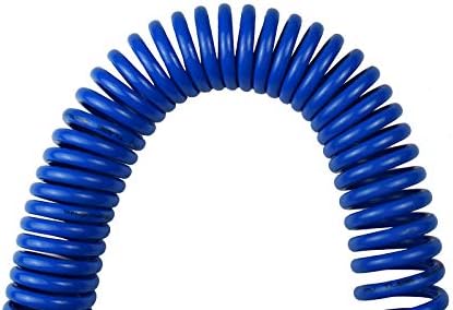 יוטו פוליאוריטן רתיעה אוויר צינור 1/4 פנימי קוטר על ידי 50' ארוך עם עיקול צמצם, 1/4 תעשייתי מהיר מצמד ותקע, כחול