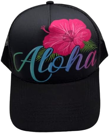 אלוהה עיצובים-אלוהה כובע עם צבעוני הוואי אלוהה היביסקוס הדפסת עבור שלך חוף-בריכת יום בתוספת אתה לקבל 1 אלוהה מדבקה