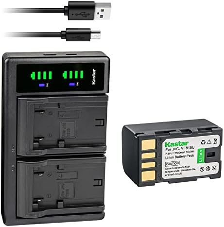 סוללה 1-חבילה של קסטאר ו- LTD2 החלפת מטען USB להחלפת JVC GZ-HD320BUS GY-HM70 GY-HM100 GY-HM100U GY-HM150 GY-HM170U