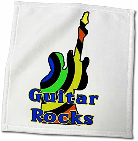 3drose susans גן חיות מוזיקת ​​צוות - רוקי גיטרה צבעים מושתקים - מגבות