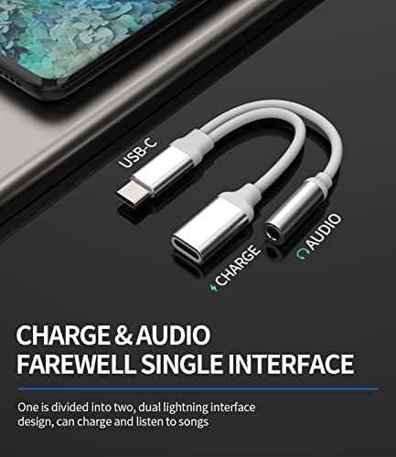 מתאם אוזניות USB-C עד 3.5 ממ Dongledac Type C מפצל מטען עבור Samsung Galaxy S22 S21 S20 Fe Ultra Note10 S9 S10 Google