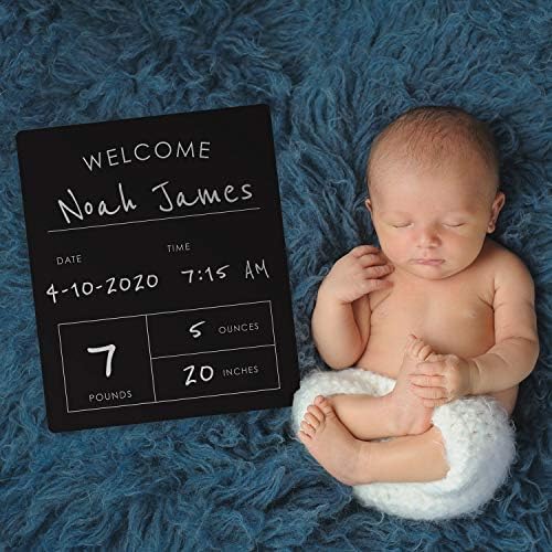 ברוך הבא לעולם שלט הלוח העולמי הנולד / 10 x 12 שלט סגנון גיר / תצלום פשוט של הודעת תינוק ניטרלית