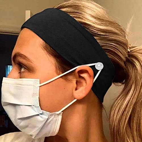 כפתור שיער להקות מסכת פנים מחזיק לובש מסכת סרט בד להגן על האוזניים שלך עם סרטי ראש החלקה לנשים