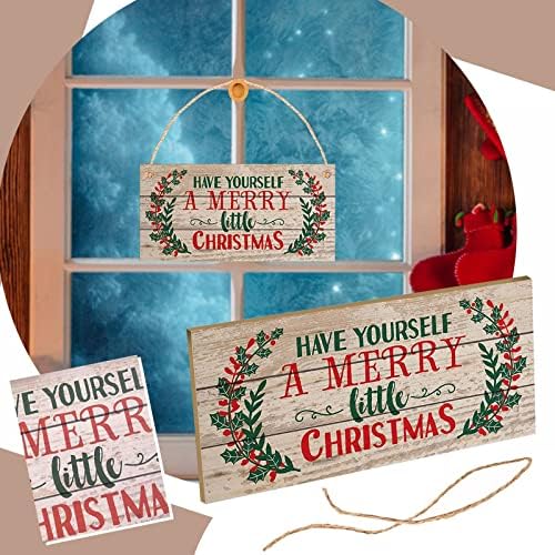 סט נרות עם רישום קישוט לחג המולד שלט חבל תליון דלת חנות מעץ תן ​​לעצמך לוח הדפסה יצירתי קטן לחג המולד.