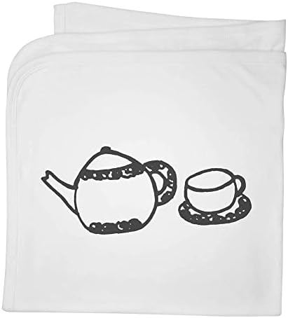 Azeeda 'Teapot & Cup' כותנה שמיכה/צעיף