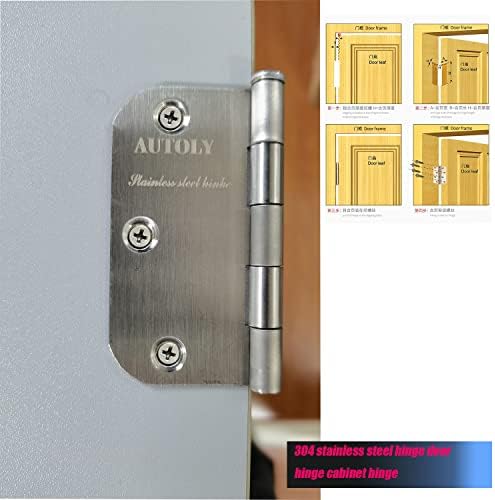 צירי דלת נירוסטה של ​​Autoly, צירי פנים 3-1/2 מתאימים לדלתות עץ, שירותים, חדרים וכו '